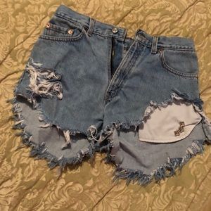 Custom vintage denim shorts